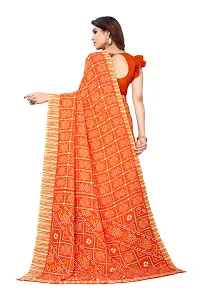 Women Georggate badhani Saree With Unstitched Blouse Piecee orange-thumb3