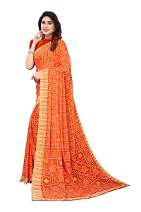 Women Georggate badhani Saree With Unstitched Blouse Piecee orange-thumb4