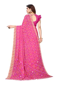 Women Georggate badhani Saree With Unstitched Blouse Piecee pink-thumb3