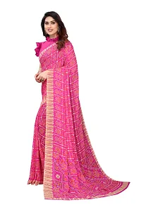 Women Georggate badhani Saree With Unstitched Blouse Piecee pink-thumb4