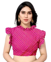 Women Georgette printed leriya saree with  Unstitched Blouse Piecee light pink-thumb1