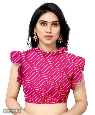 Women Georgette printed leriya saree with  Unstitched Blouse Piecee light pink-thumb2