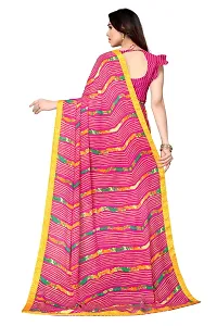 Women Georgette printed leriya saree with  Unstitched Blouse Piecee light pink-thumb4