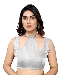 Women Georgette mirror border saree with  Unstitched Blouse Piecee grey-thumb2