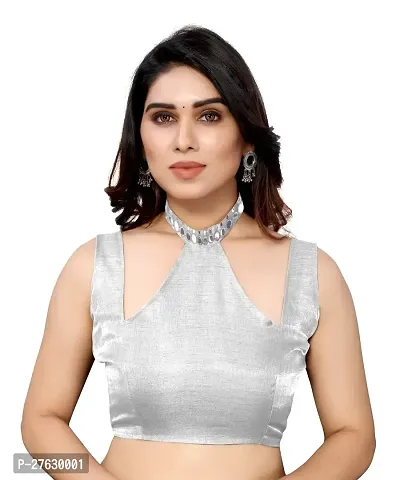Women Georgette mirror border saree with  Unstitched Blouse Piecee grey-thumb3