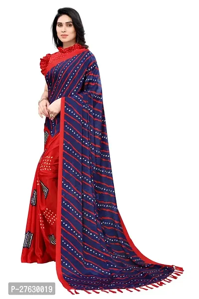 Women Poly art silk printed  saree with  Unstitched Blouse Piecee Purple-thumb3