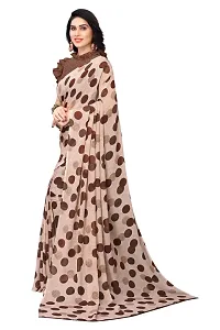 Women Georgette printed  saree with  Unstitched Blouse Piecee brown-thumb1