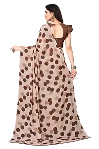 Women Georgette printed  saree with  Unstitched Blouse Piecee brown-thumb2