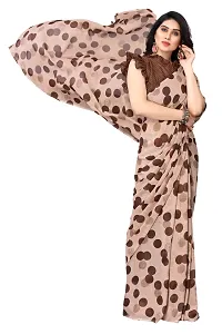 Women Georgette printed  saree with  Unstitched Blouse Piecee brown-thumb3