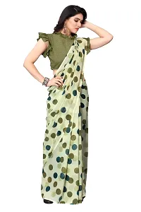 Women Georgette printed  saree with  Unstitched Blouse Piecee Mahendi-thumb2