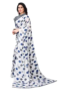 Women Georgette printed  saree with  Unstitched Blouse Piecee Grey-thumb1