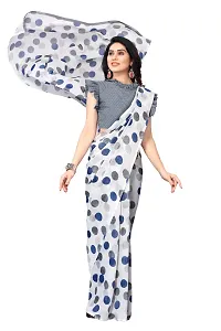 Women Georgette printed  saree with  Unstitched Blouse Piecee Grey-thumb2