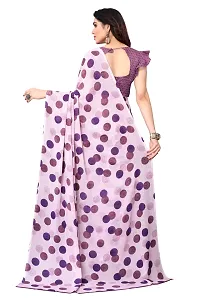 Women Georgette printed  saree with  Unstitched Blouse Piecee Purple-thumb1