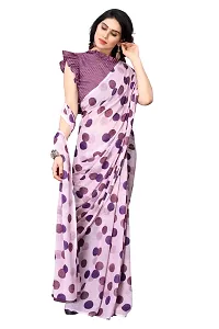 Women Georgette printed  saree with  Unstitched Blouse Piecee Purple-thumb2