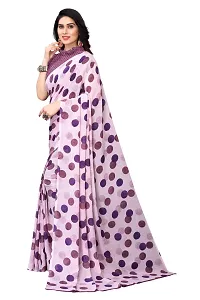 Women Georgette printed  saree with  Unstitched Blouse Piecee Purple-thumb3