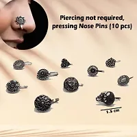 Limited Edition Silver Nose Pin False pressing piercing not required 10 pcs-thumb1