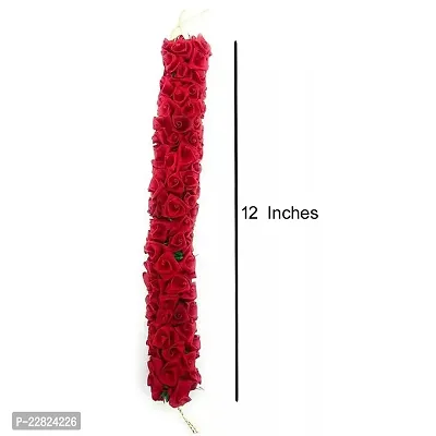 Red/Maroon Rose Gajra (Pack of 1) Mogra Artificial Flower for Juda Bun Hair Accessories-thumb2