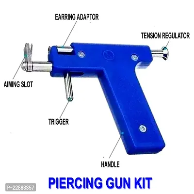 Professional Piercing Gun Kit, Nose Body Lip Navel piercing machine with 24 pcs stud