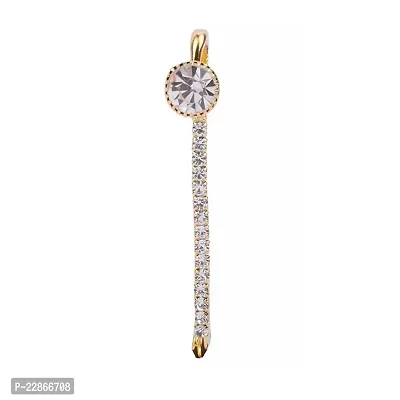 Golden Metal crystal stone safety pin, hijab pin Saree pin brooch (Pack of 6)-thumb3