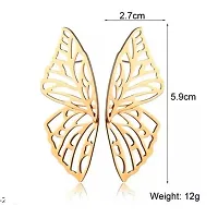 Big Oversized Golden Butterfly wings earrings studs-thumb1