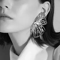 Combo Earring Studs Big Oversized Butterfly earring, (Silver and Golden)-thumb1