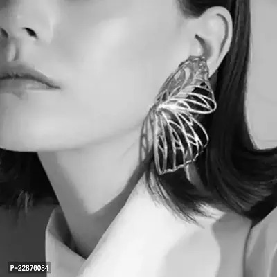 Combo Earring Studs Big Oversized Butterfly earring, (Silver and Golden)-thumb2