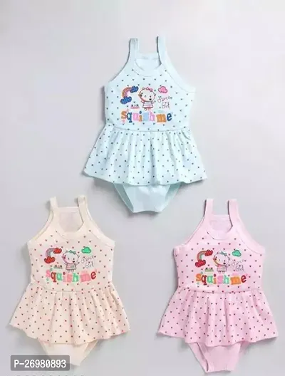 Kids Clothing Set Baby Girls Frock And Panty Combo Set Pack Of 3