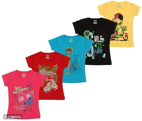 Kids Cloting Set, Girls T Shirts Combo Pack Of 5-thumb0