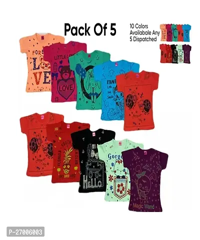Kids Clothing Set, Girls T Shirts Combo Set Pack Of 5-thumb0