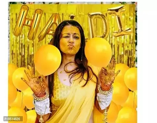 Haldi Ceremony Decoration,Haldi Ceremony Decoration Kit,Haldi Bride To Be Wedding Balloon And Haldi Foil Balloon 1 Set-25 Yellow Balloon-thumb4