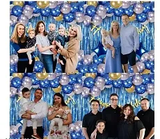 Trendy Kalrazzgifts Happy Birthday Decorations For Boys- Golden Foil Banner, Blue Foil Curtain,Star Foil Balloons, Metallic Balloons -Decoration Items For Birthday Party-thumb3