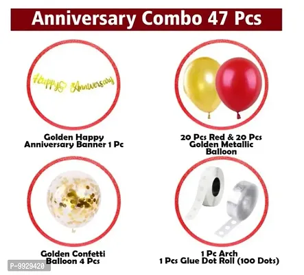Latex, foil, paper cardstock Happy Anniversary Combo Kit Balloon - 47 Pieces-thumb2