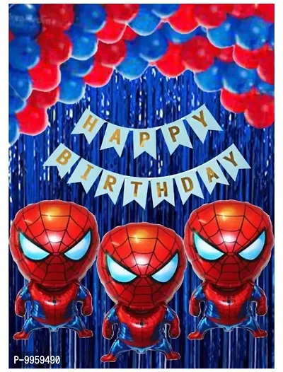 birthday decoration spider man combo super hero theme kit banner balloons 36pcs for boys girls adults