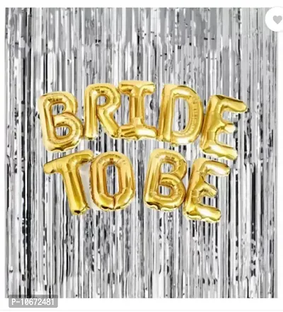 Bride To Be letter set with silver foil curtains Letter Ballo-thumb0