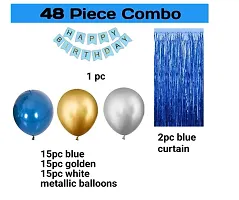 Ballo with HD Metallic Ballo(15 Blue, 15 White  15 Golden) (Pack of 48)-thumb1