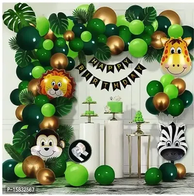 Jungle Theme Birthday Party Decoration Kit - Pack of 89