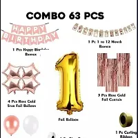 63Pcs Rose Gold 1st Birthday Decoration Combo for Rose Gold Decorations Decoration Kit for First Birthday-thumb1