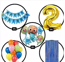 Cocomelon Theme For Birthday With Blue Banner/5 Pcs Set Of Cocomelon /30 Metallic Balloons/ 2 Blue Curtains-thumb1