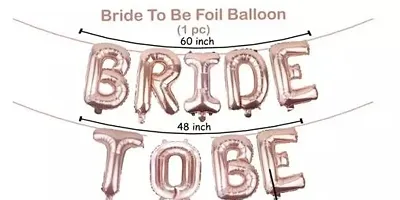 Bride to Be Decoration Combo Set of 44 Pcs for Rose Gold Bridal Shower Decorations, Foil Banner with Heart  Star Balloons, Confetti  Metallic Balloons, Silver Curtains, Bride to Be Sash-thumb1