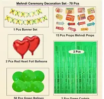 Mehendi Decoration Set (Set of 70) With Props Mehendi Ceremony Decoration Item Balloons, Mehendi Props, Haldi Props-thumb1