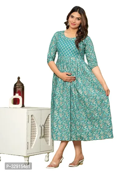 Stylish Cotton Printed Maternity Kurta for Women-thumb4