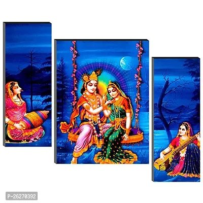 DKBl MDF Wall decor 3D Digital Reprint 11.9 inch x 18 inch Painting  (Without Frame, Pack of 3)-thumb0