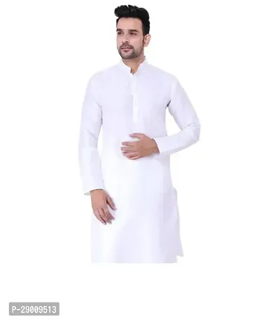 Mens Silk Blend Full Sleeves Chinese Collar Kurta Kurta Pack of 1-thumb0