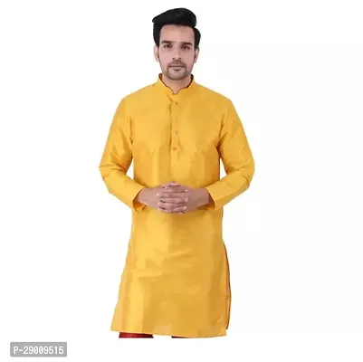 Mens Silk Blend Full Sleeves Chinese Collar Kurta Kurta Pack of 1