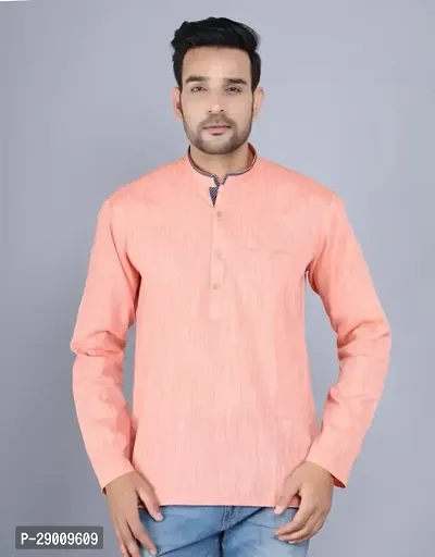 Mens Cotton Full Sleeve Short Kurta PACK OF 1-thumb0