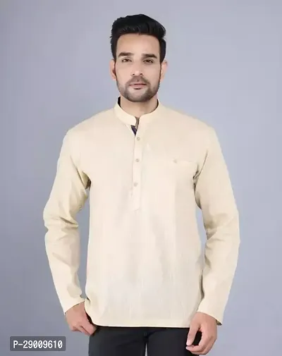 Mens Cotton Full Sleeve Short Kurta PACK OF 1