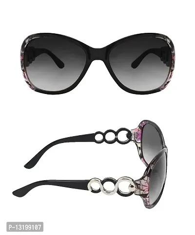 GLAMORSTYL Women's Cat Eye Sunglasses Black Frame Black Lens (Medium)-Pack of 1