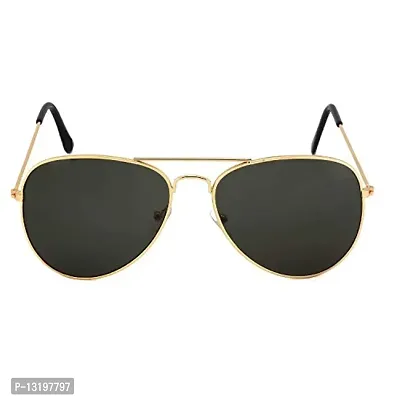 GLAMORSTYL Gurudongmar Black Hexagonal aviator sunglasses for men