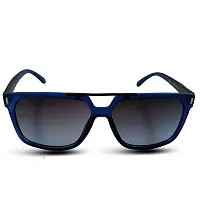 GLAMORSTYL Square Wayfarer Unisex Sunglasses Designer Frame, Black Lens (Medium) Pack of 1 (Brown)-thumb1