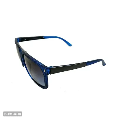 GLAMORSTYL Square Wayfarer Unisex Sunglasses Designer Frame, Black Lens (Medium) Pack of 1 (Brown)-thumb3